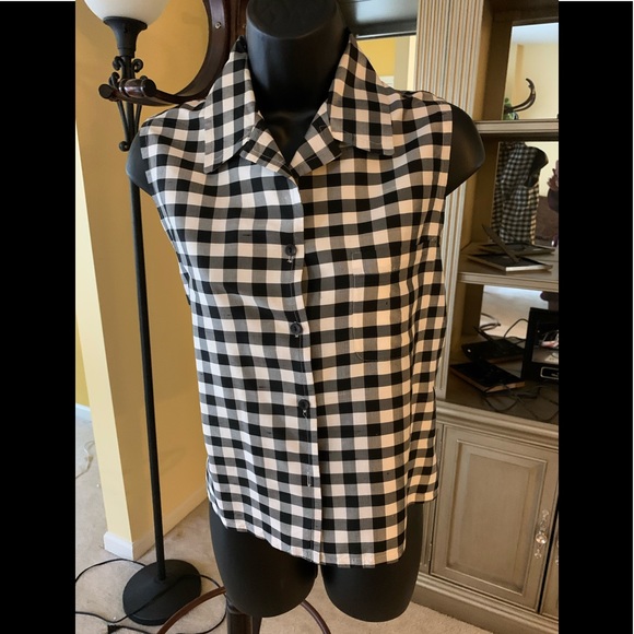 Black and white Silk blouse size M - Picture 1 of 3